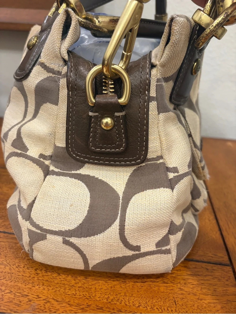 Vintage Coach Kristin Signature Linen Satchel 2011